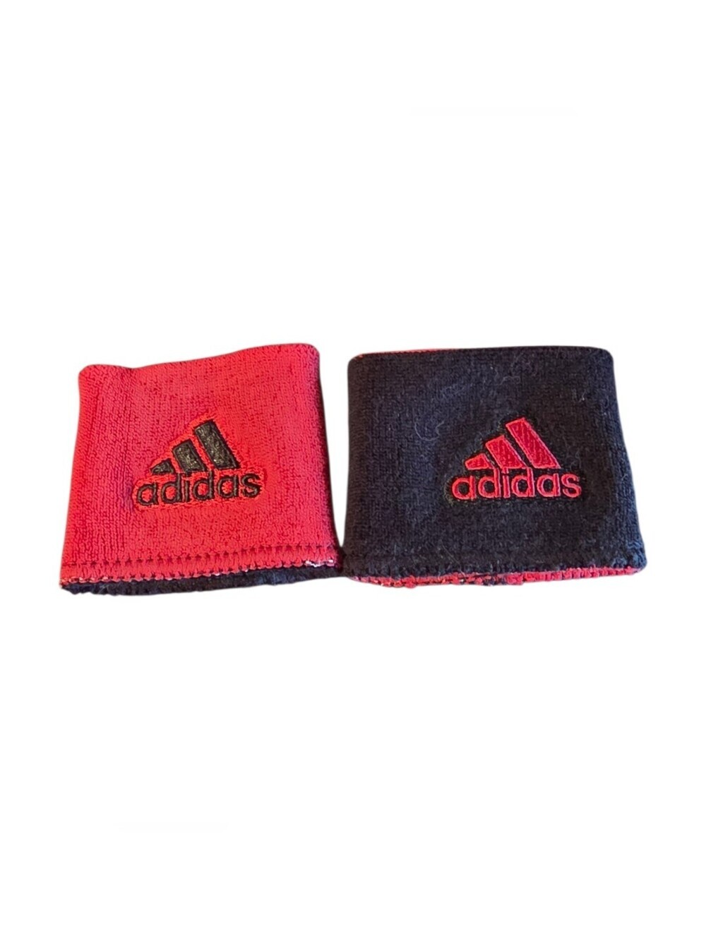 adidas Reversible Wristbands - Red and Black Logo - Picture 1 of 3